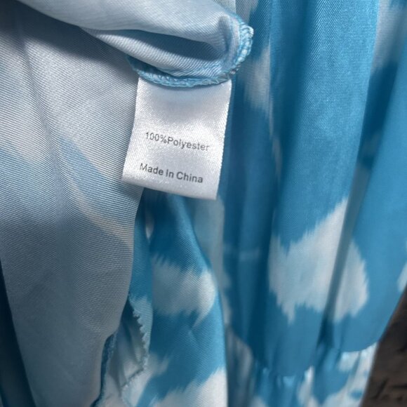 Tuckernuck Light Blue and White Floral Smart Tiered Maxi Dress Size Small - Picture 6 of 9